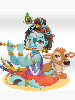 Lord Krishna Playing Flute I Hindu Wall Art I Indian Stickers I Buddhism I  Krishna Stickers | Poster