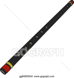 Vector Art - Black wooden flute. Clipart Drawing gg94003544 ...