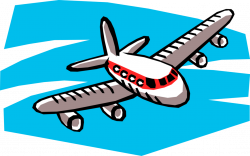 Airplane Jet Aircraft in Flight - Vector Image