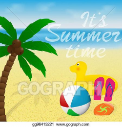 EPS Illustration - Greeting card with lettering. summer ...