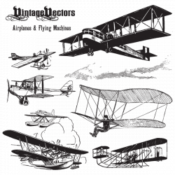 VintageVectors.com Vector art of airplanes, pontoon planes and early ...