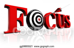 Clipart - Focus red word and conceptual target. Stock ...