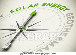 Drawing - Green energies choice - solar energy concept ...