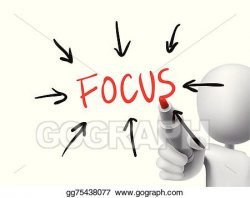 EPS Illustration - Focus word written by 3d man. Vector ...