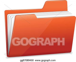 EPS Illustration - Red file folder with documents. Vector ...