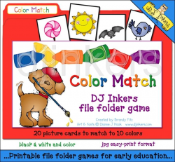 Printable file folder game to help teach colors with darling ...
