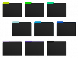Basic Set 6 Black/Cool Tabs Computer Folder Icons by soraxcloud ...