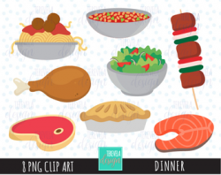 50% SALE FOOD clipart, dinner clipart, FOOD, MEAT, CHICKEN LEG, SOUP, SALMON