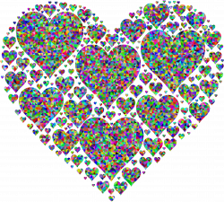 Clipart - Prismatic Low Poly Hearts In Heart Higher Detail