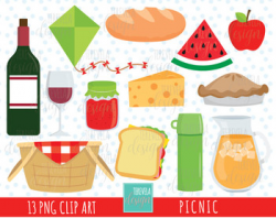 50% SALE PICNIC clipart, picnic party clipart, cute graphic, FOOD