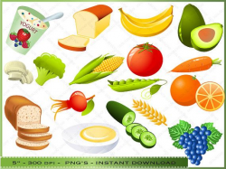 Food Clipart Digital Clip Art of Healthy Foods by DigitalFileShop ...