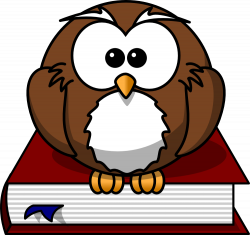 OnlineLabels Clip Art - Cartoon Owl Sitting On A Book