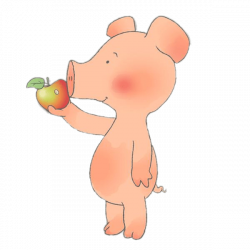 Wibbly Pig Eating An Apple PNG - PHOTOS PNG