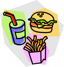 Hamburger with Soda and Fries - Vector Image