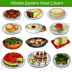 Middle Eastern Food Clipart - Arabic Food Clip Art Graphics