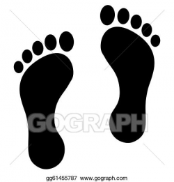 EPS Illustration - Baby feet clean black icon. Vector ...