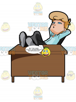 Blonde Man Sitting With His Feet Up On A Desk