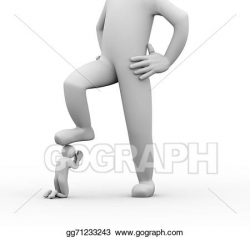 Stock Illustration - 3d small man getting giant foot step ...