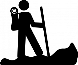 Hiking Person Silhouette With A Stick Svg Png Icon Free Download ...
