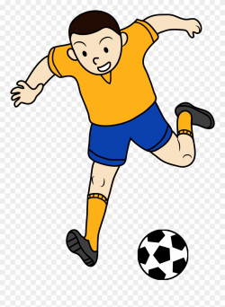 Kid Playing Soccer Or Football - Clip Art Playing Football ...
