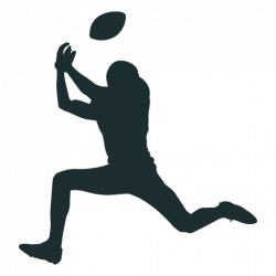American football player catching silhouette - Transparent PNG & SVG ...