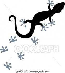 Vector Stock - Gecko with footprint. Stock Clip Art ...