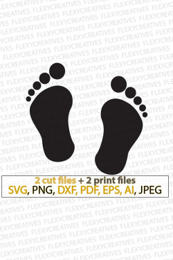 Baby Footprints SVG, Baby Vector Prints, Clipart, Cut File ...