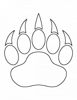 Bear paw print pattern. Use the printable outline for crafts ...