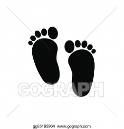Drawing - Baby footprints icon. Clipart Drawing gg85193964 ...