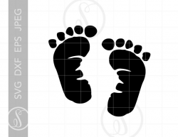 Baby Footprints SVG | Baby Footprints Clipart | Baby Footprints Silhouette  Cut File Svg Jpg Eps Pdf Png | Baby Footprints Download SC773