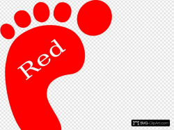 Red Left Footprint Clip art, Icon and SVG - SVG Clipart