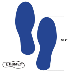 LiteMark 9 Inch Yellow Footprint Decal Stickers for Floors and Walls - Pack  of 12 (6 Pairs)