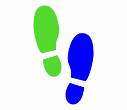 Footprints Green Blue Tap Steps Shoes Walking - Clip Art ...