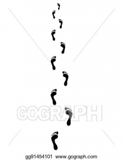 EPS Vector - Trail of bare footsteps. Stock Clipart ...