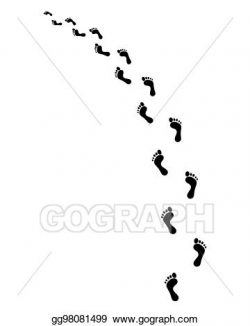Vector Stock - Trail of bare footsteps. Clipart Illustration ...