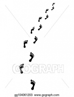 Vector Stock - Trail of bare footsteps. Clipart Illustration ...