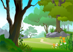 The Forest Path Vector Illustration | Lazy Drawing | Clipart ...