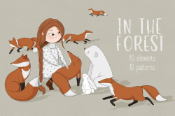 In the forest. Vector clipart