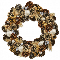 Transparent Christmas Pinecone Wreath with Pearls Clipart ...