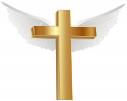 Gold Cross with Angel Wings PNG Clip Art Image | Gallery ...