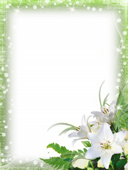 Green-PNG Photo Frame with Flowers | Gallery Yopriceville - High ...