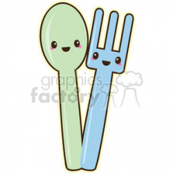 spoon and fork clipart. Royalty-free clipart # 393436
