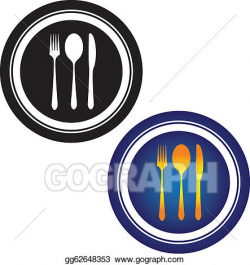 Vector Clipart - Illustration of spoon, fork, knife and ...