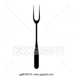 Vector Art - Large fork black color icon. Clipart Drawing ...