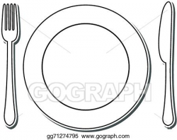 Vector Stock - Icon of plate, fork and knife. Clipart ...