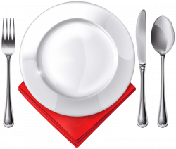plate spoon knife fork and red napkin png - Free PNG Images | TOPpng
