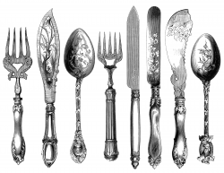 Antique Cutlery Engravings Set 2 ~ Free Clip Art - Old ...