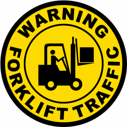 Warning Forklift Traffic Floor Sign P4351 - by SafetySign.com