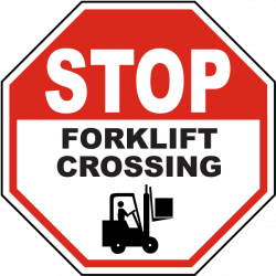 Stop Forklift Crossing Sign E5605 - by SafetySign.com