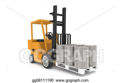 Stock Illustration - Forklift with pallet, front view. part ...